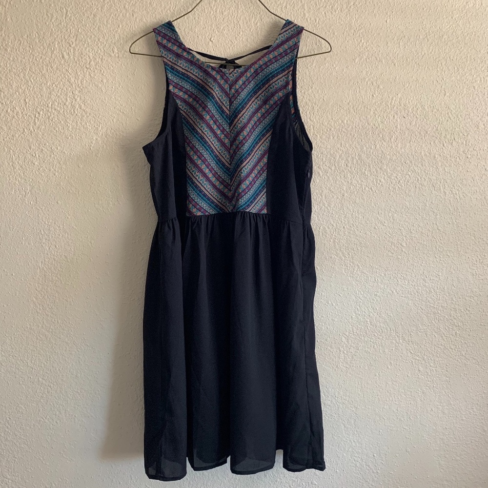 Umgee Sleeveless Dress Boho Print Knee Length